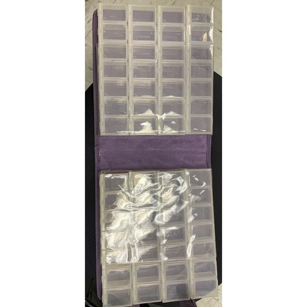 Craft Mates Double Sided Case With 8 Organizers Purple Faux Suede 9.5x9x3